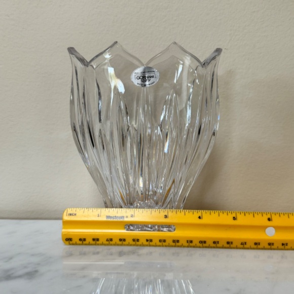 Vintage (1990-1994) Gorham "Lotus Collection" Pocket Crystal Vase West Germany - Picture 12 of 13